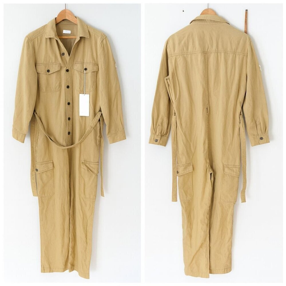 Boyish Womens THE TROY Carpenter Sash Tie Utility Jumpsuit Small in The Crowd